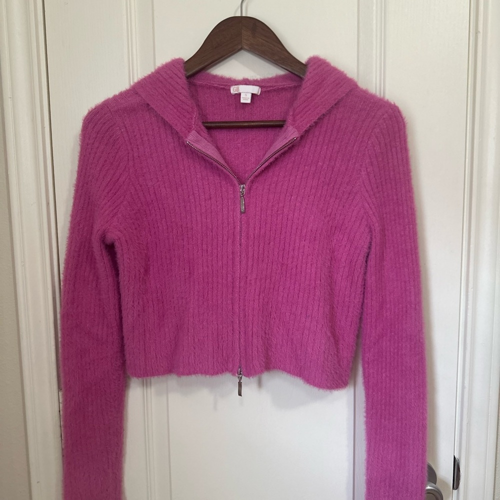 Gianni Bina Pink Zip-Up Sweater